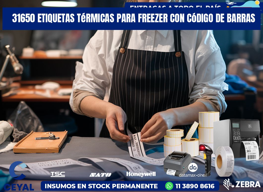 31650 etiquetas térmicas para freezer con código de barras