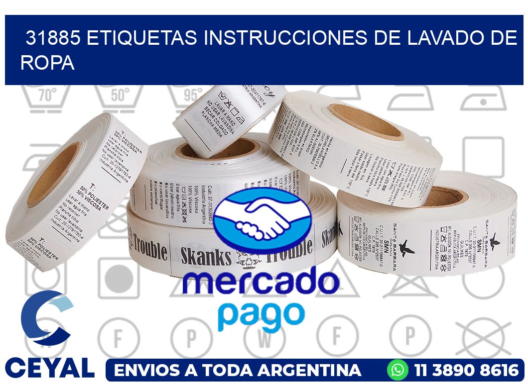 31885 etiquetas instrucciones de lavado de ropa