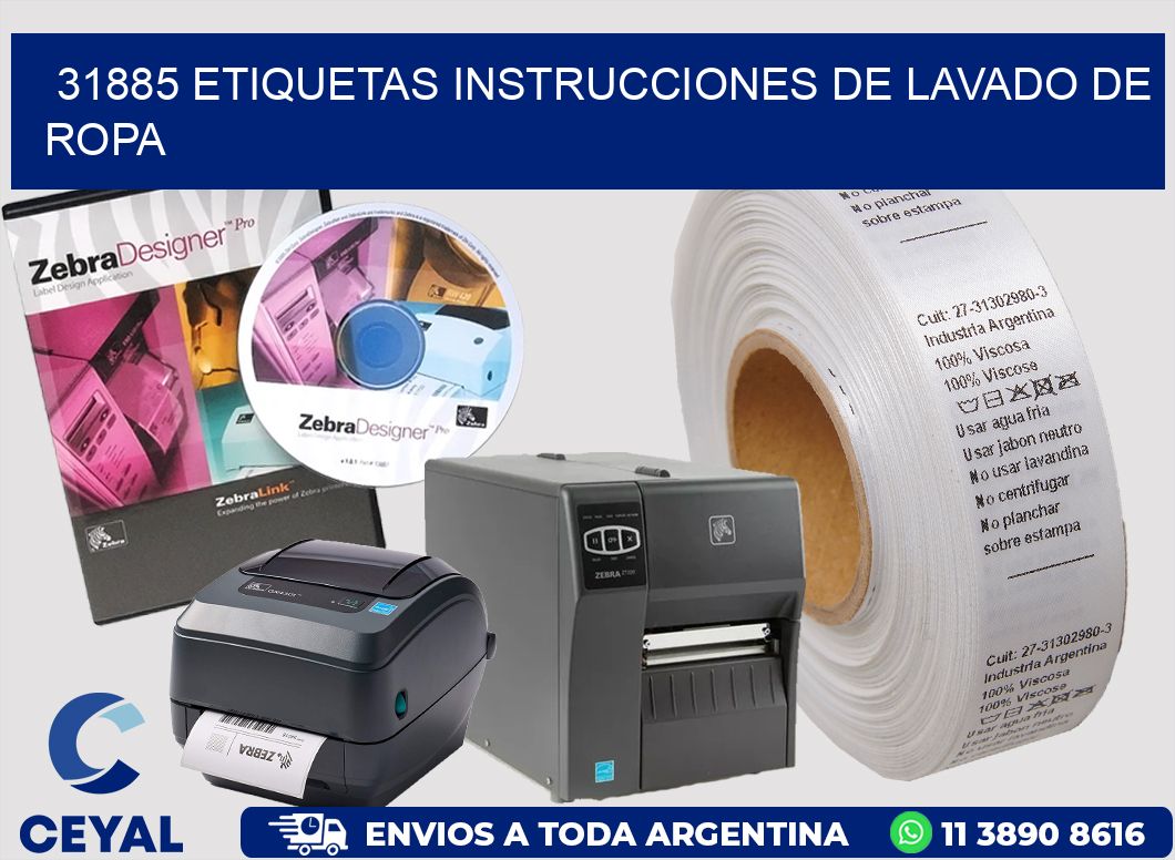 31885 etiquetas instrucciones de lavado de ropa