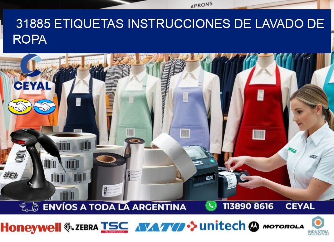 31885 etiquetas instrucciones de lavado de ropa
