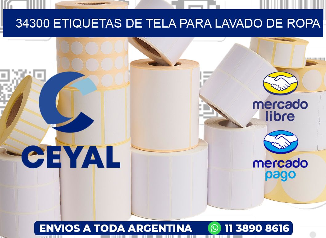 34300 Etiquetas de tela para lavado de ropa