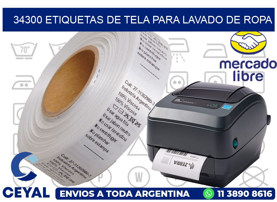 34300 Etiquetas de tela para lavado de ropa