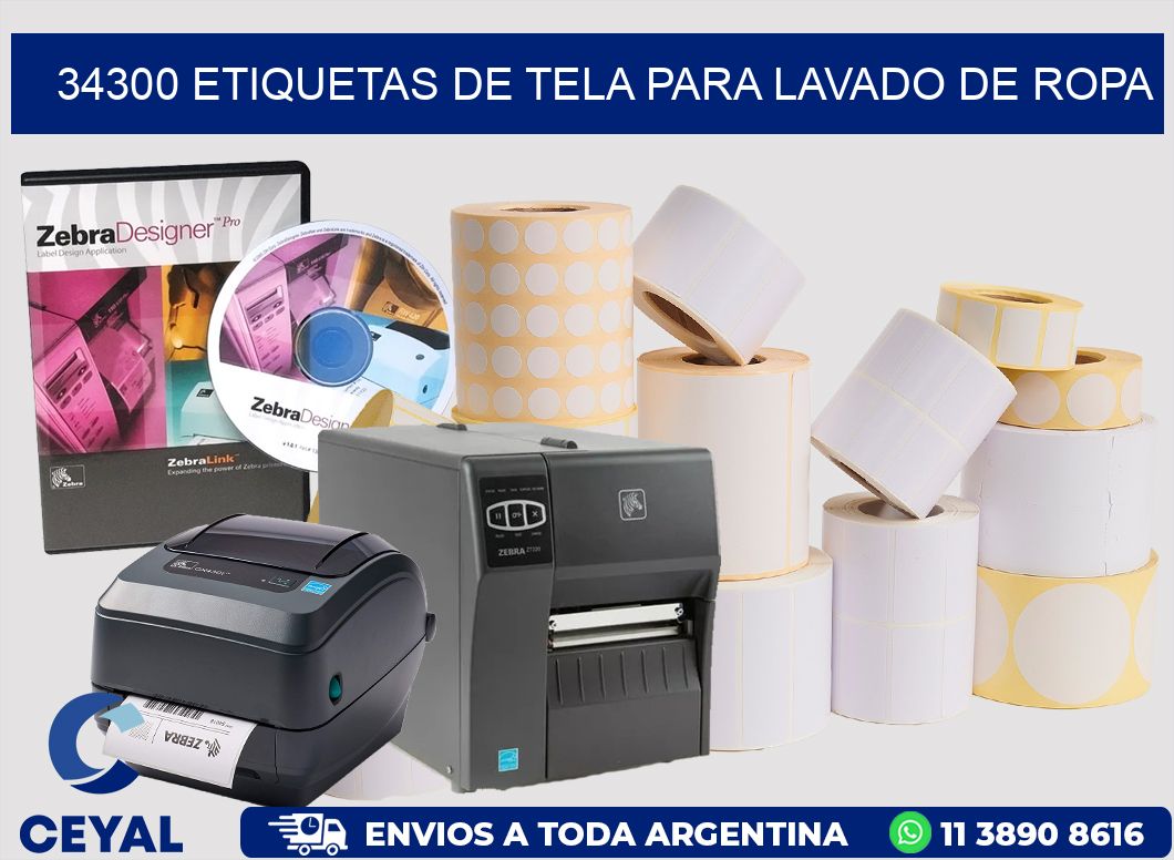 34300 Etiquetas de tela para lavado de ropa