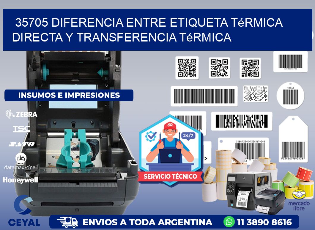 35705 diferencia entre etiqueta térmica directa y transferencia térmica