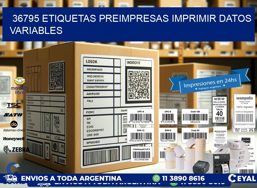 36795 Etiquetas preimpresas imprimir datos variables