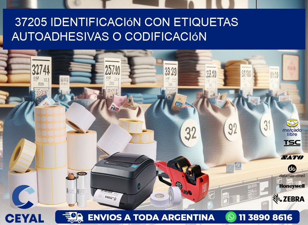 37205 identificación con etiquetas autoadhesivas o codificación