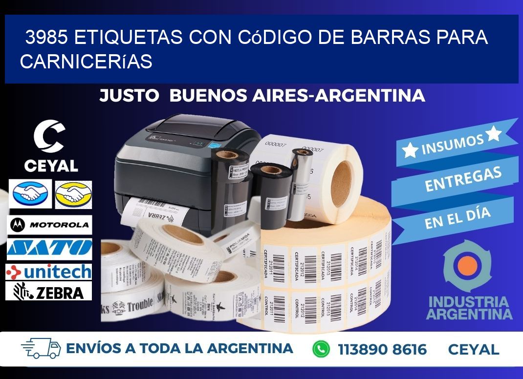 3985 etiquetas con código de barras para carnicerías