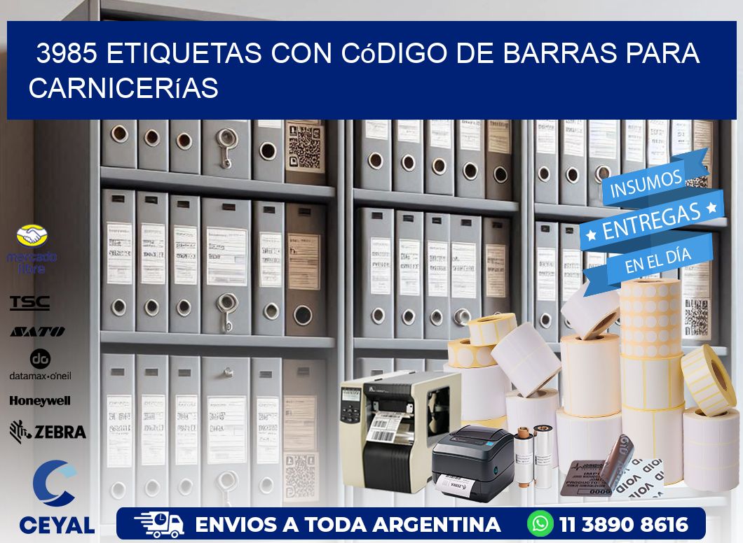 3985 etiquetas con código de barras para carnicerías