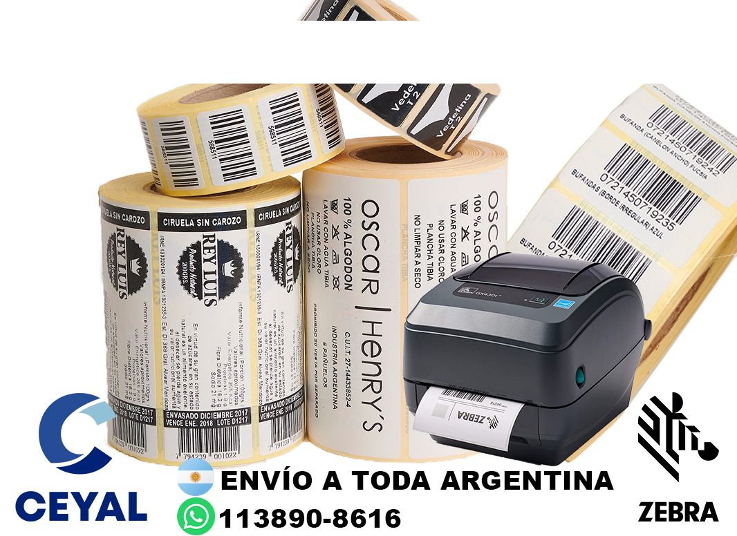 4 cajas de etiquetas 87 x 50