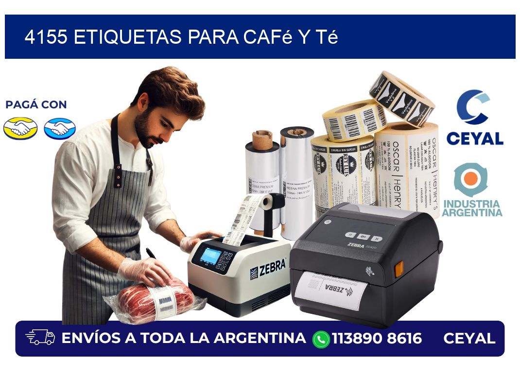 4155 Etiquetas para café y té