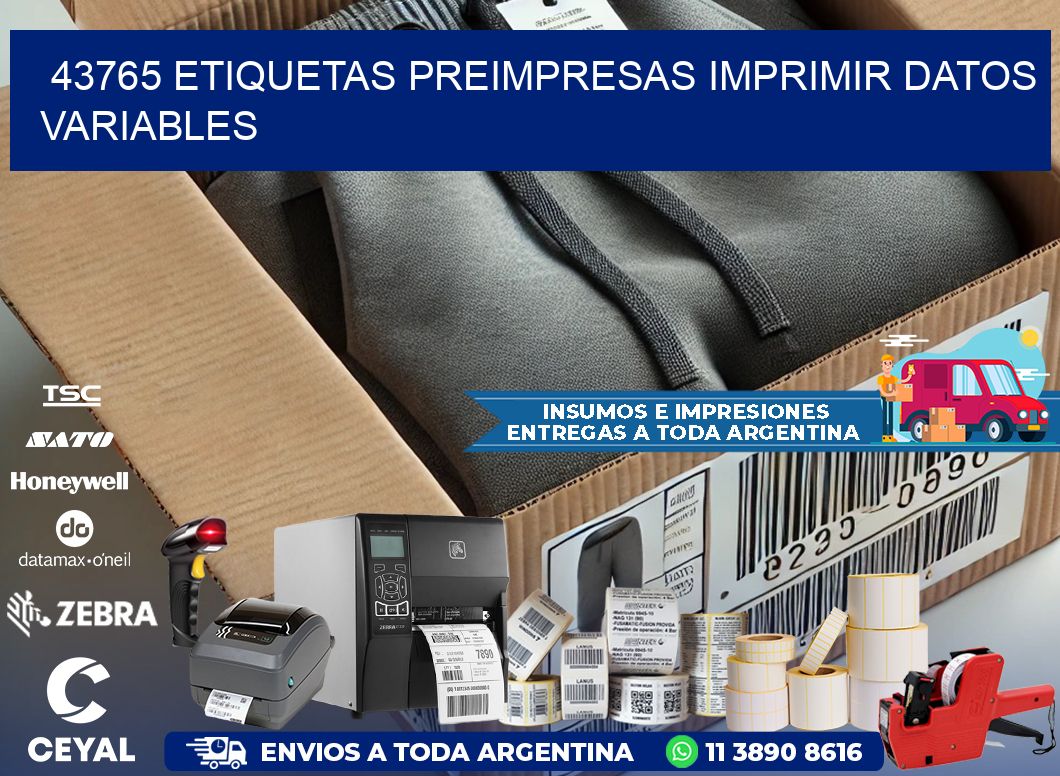 43765 Etiquetas preimpresas imprimir datos variables