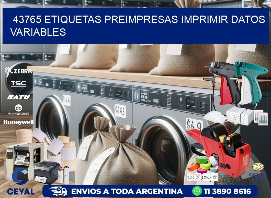 43765 Etiquetas preimpresas imprimir datos variables