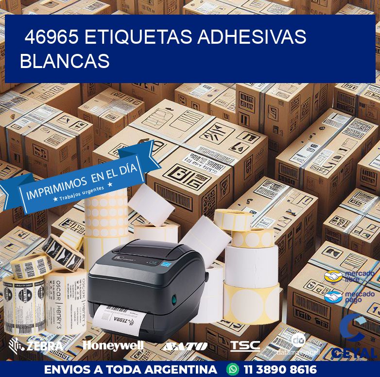 46965 etiquetas adhesivas blancas