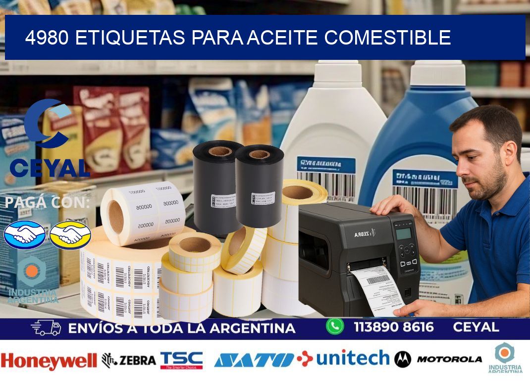 4980 Etiquetas para aceite comestible