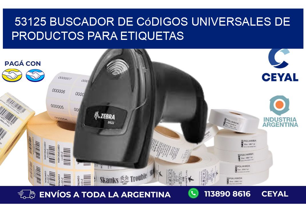 53125 Buscador de códigos universales de productos para etiquetas