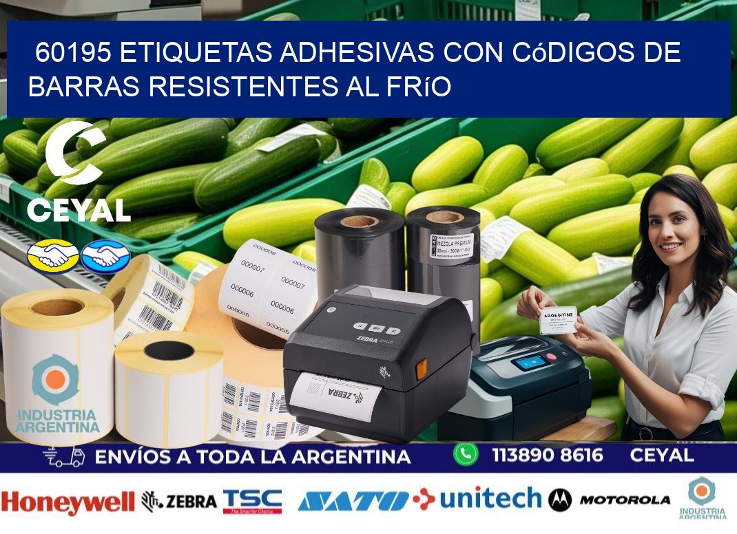 60195 Etiquetas adhesivas con códigos de barras resistentes al frío