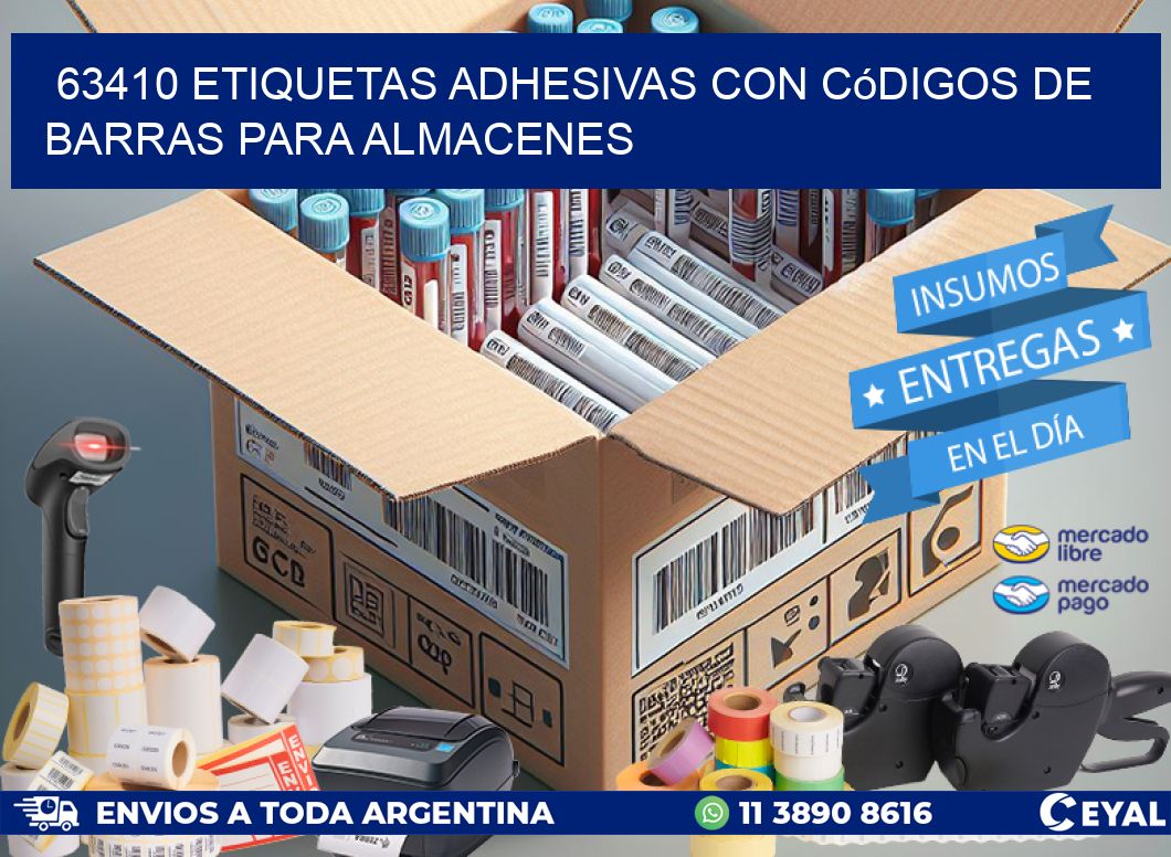 63410 etiquetas adhesivas con códigos de barras para almacenes