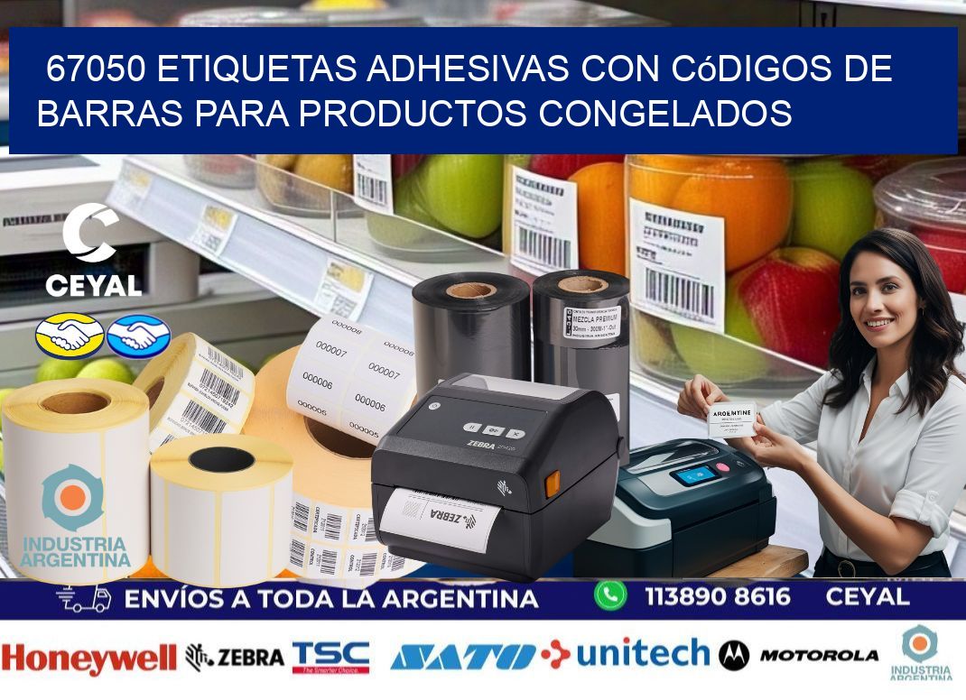 67050 Etiquetas adhesivas con códigos de barras para productos congelados
