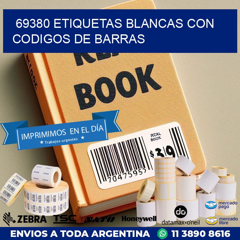 69380 etiquetas blancas con codigos de barras