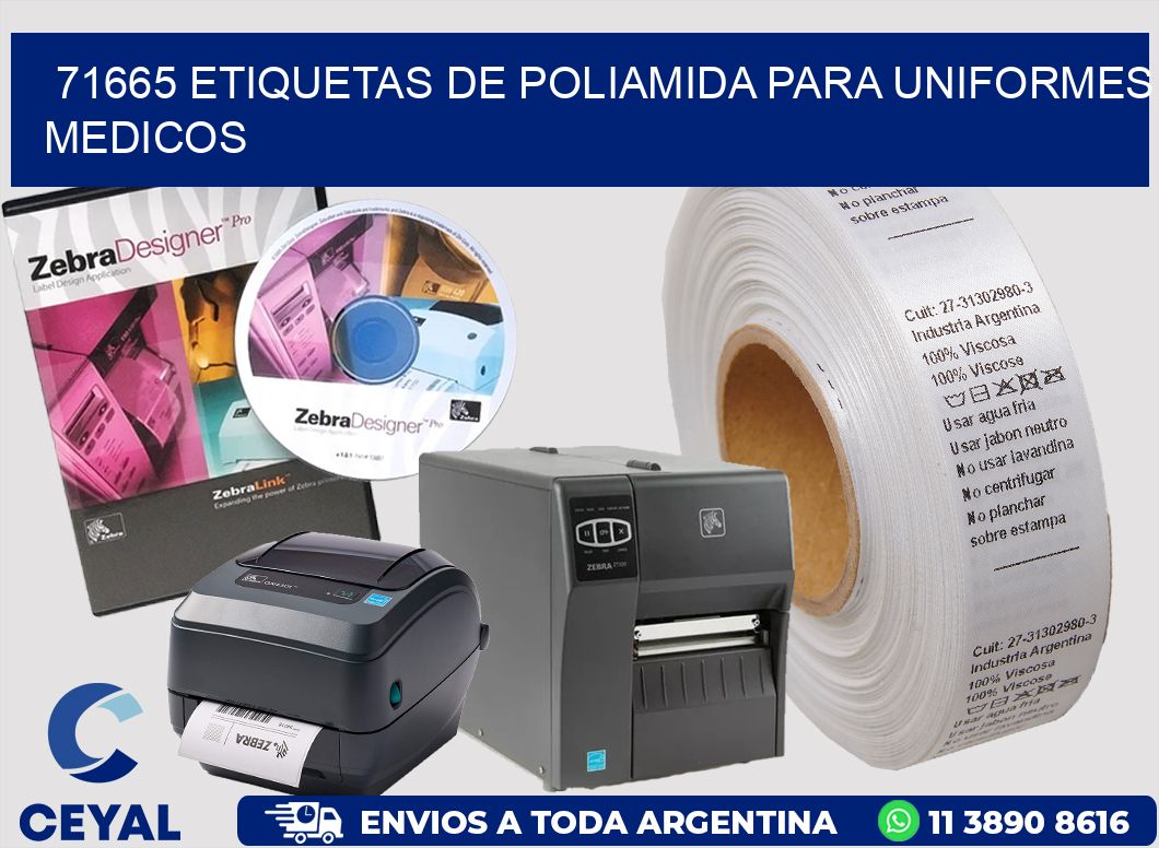 71665 Etiquetas de poliamida para uniformes medicos