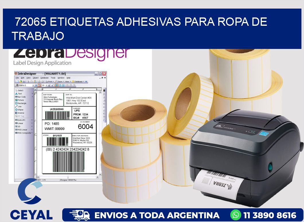 72065 Etiquetas adhesivas para ropa de trabajo