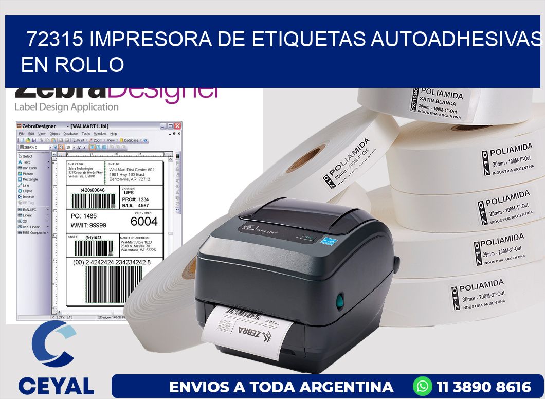 72315 impresora de etiquetas autoadhesivas en rollo