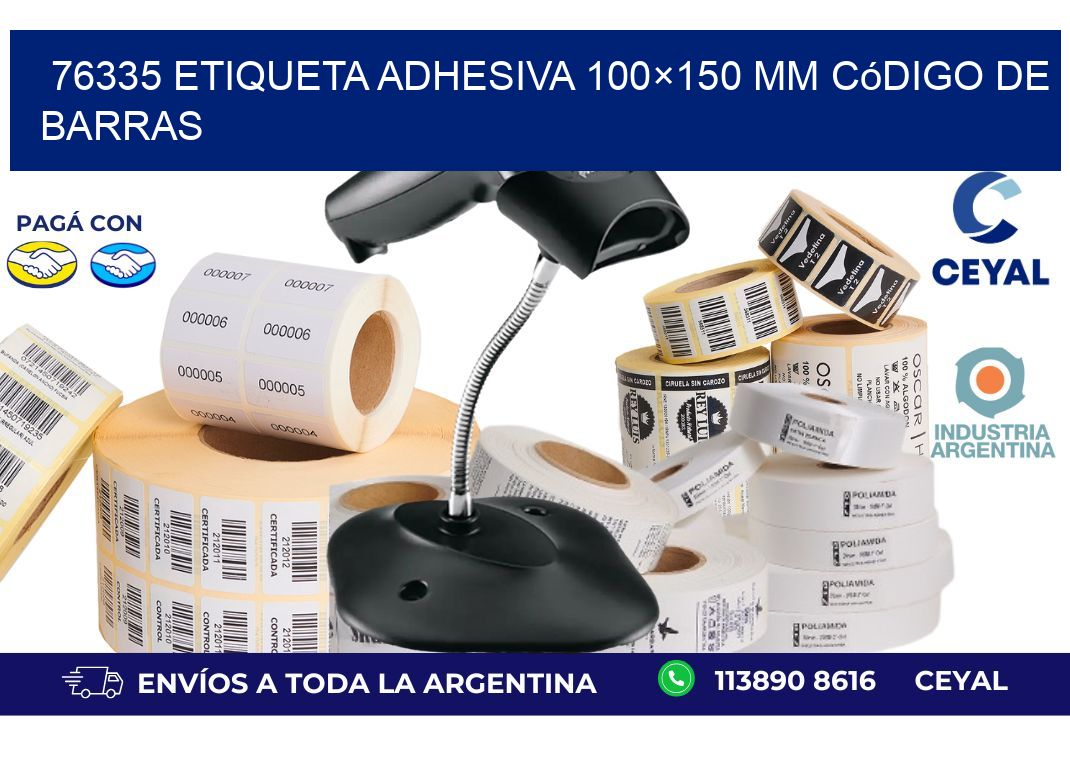 76335 etiqueta adhesiva 100×150 mm código de barras