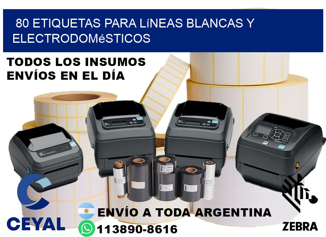 80 Etiquetas para líneas blancas y electrodomésticos