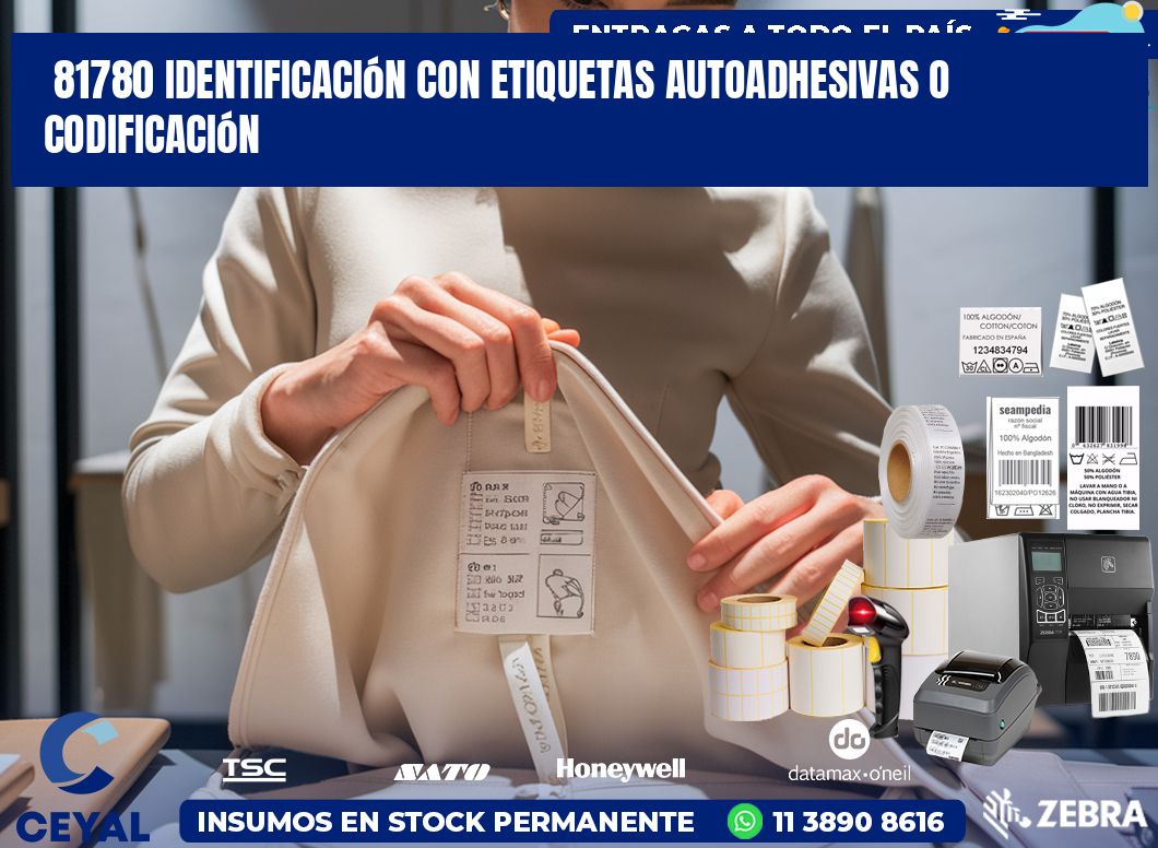81780 identificación con etiquetas autoadhesivas o codificación
