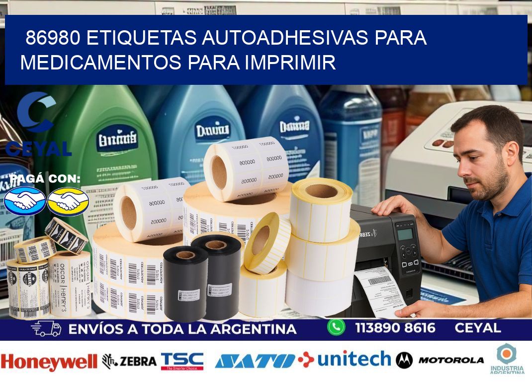86980 Etiquetas autoadhesivas para medicamentos para imprimir
