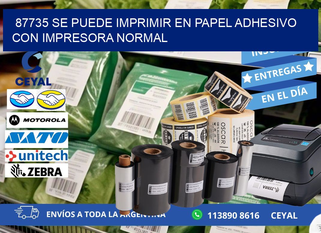 87735 Se puede imprimir en papel adhesivo con impresora normal
