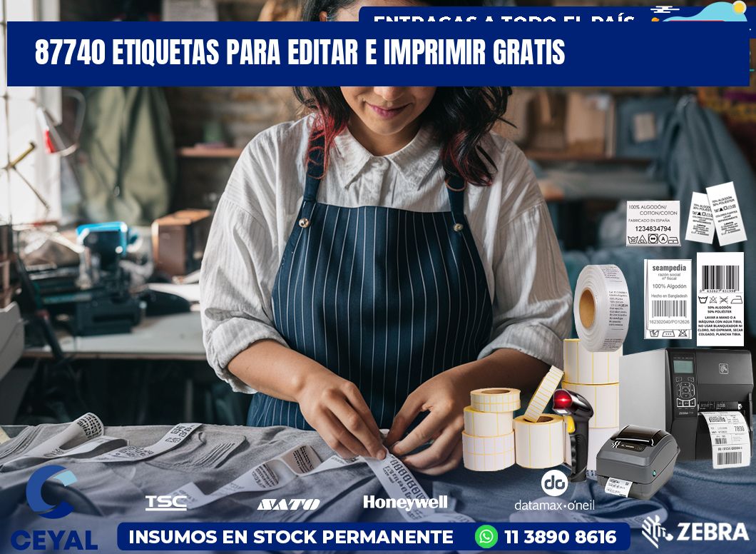 87740 Etiquetas para editar e imprimir gratis