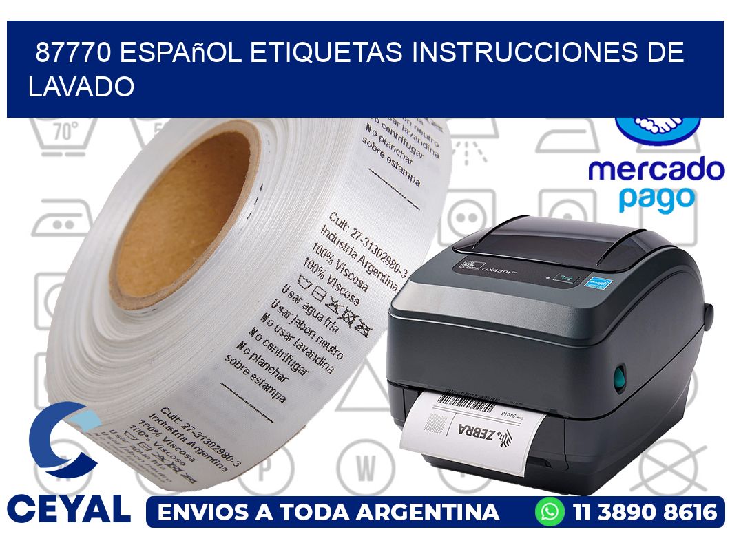 87770 español etiquetas instrucciones de lavado