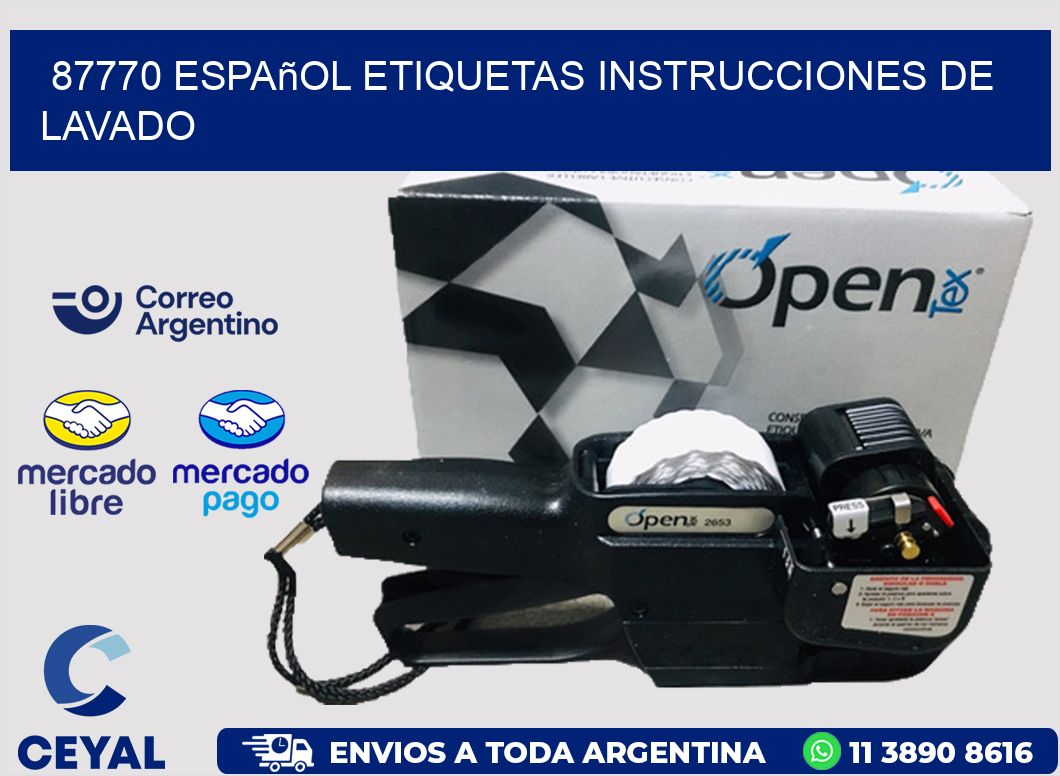 87770 español etiquetas instrucciones de lavado