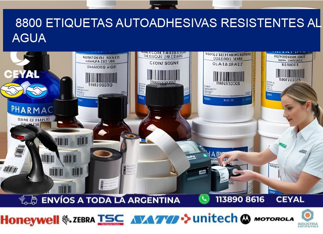 8800 etiquetas autoadhesivas resistentes al agua