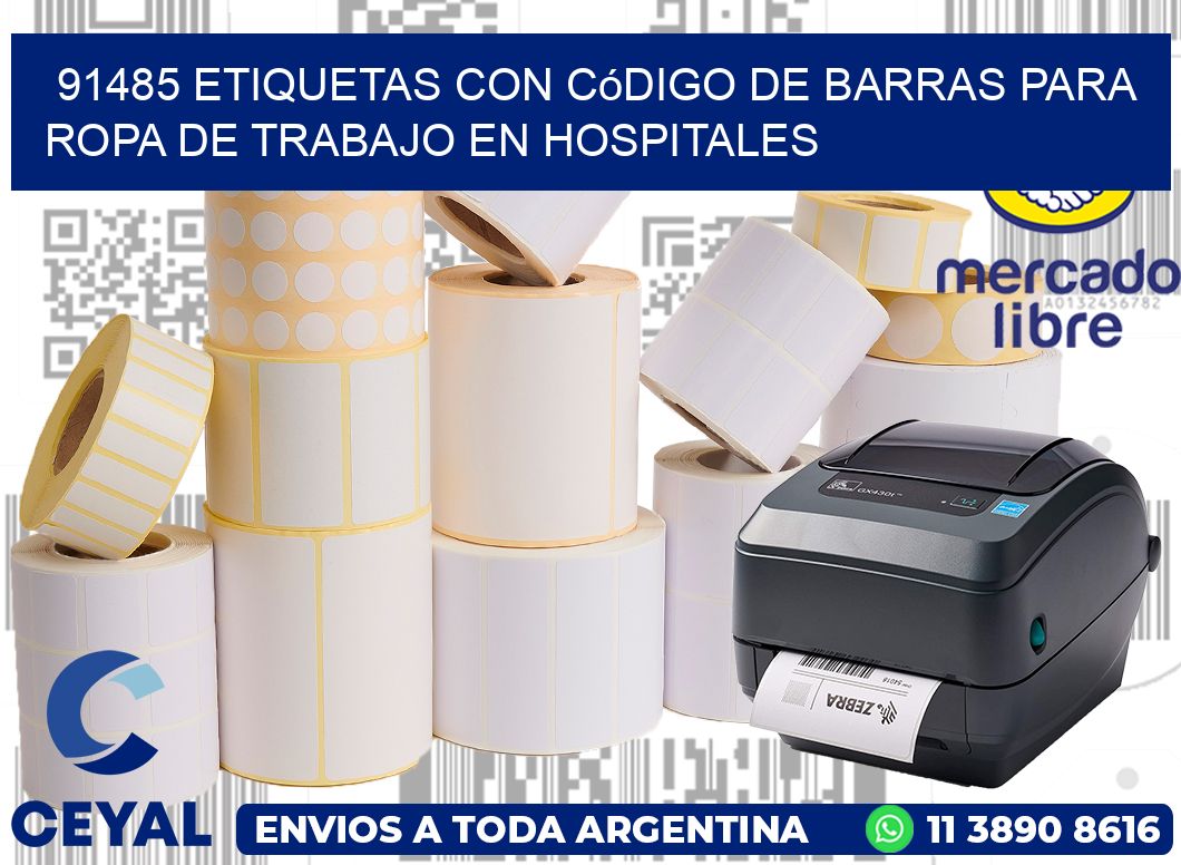 91485 Etiquetas con código de barras para ropa de trabajo en hospitales
