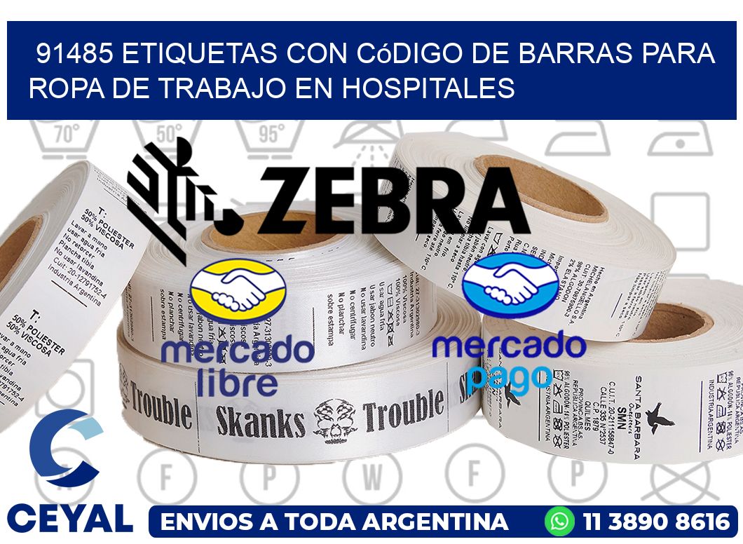 91485 Etiquetas con código de barras para ropa de trabajo en hospitales