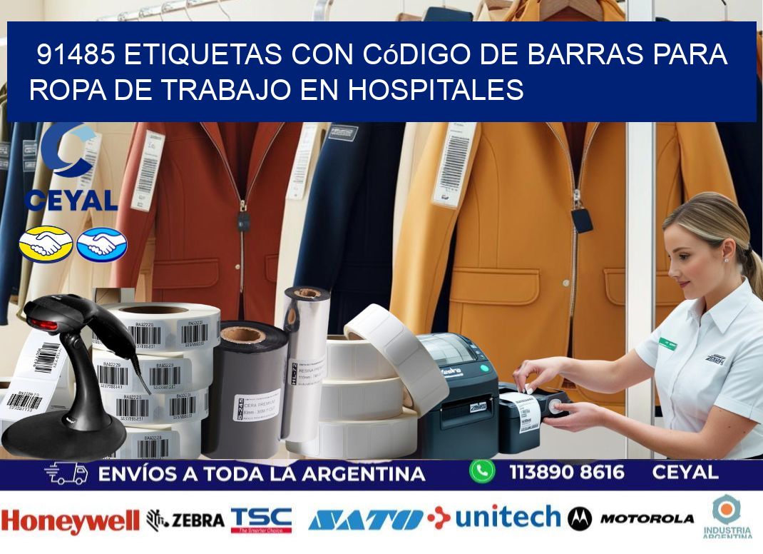 91485 Etiquetas con código de barras para ropa de trabajo en hospitales
