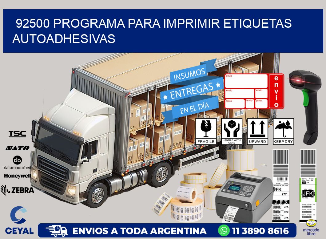92500 Programa para imprimir etiquetas autoadhesivas