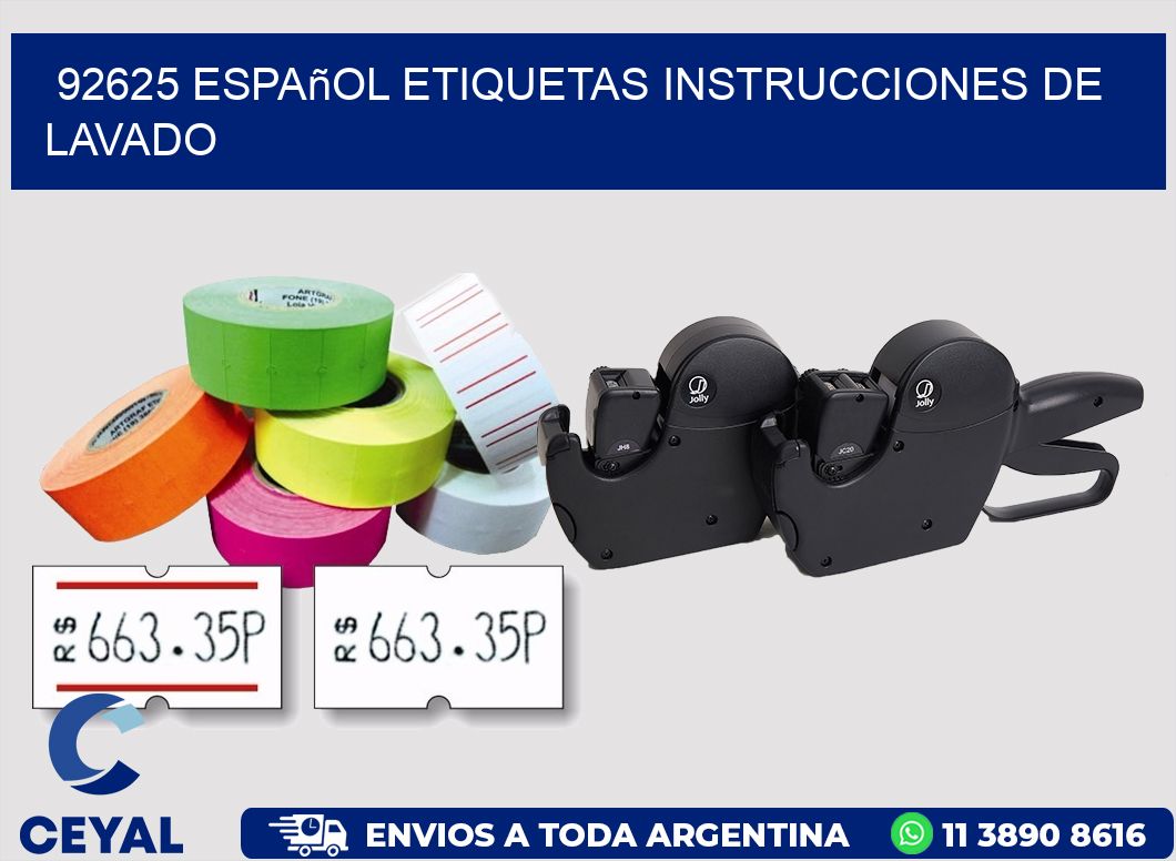 92625 español etiquetas instrucciones de lavado
