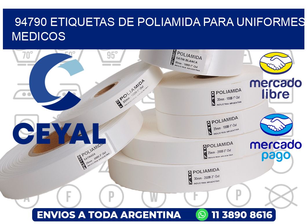 94790 Etiquetas de poliamida para uniformes medicos