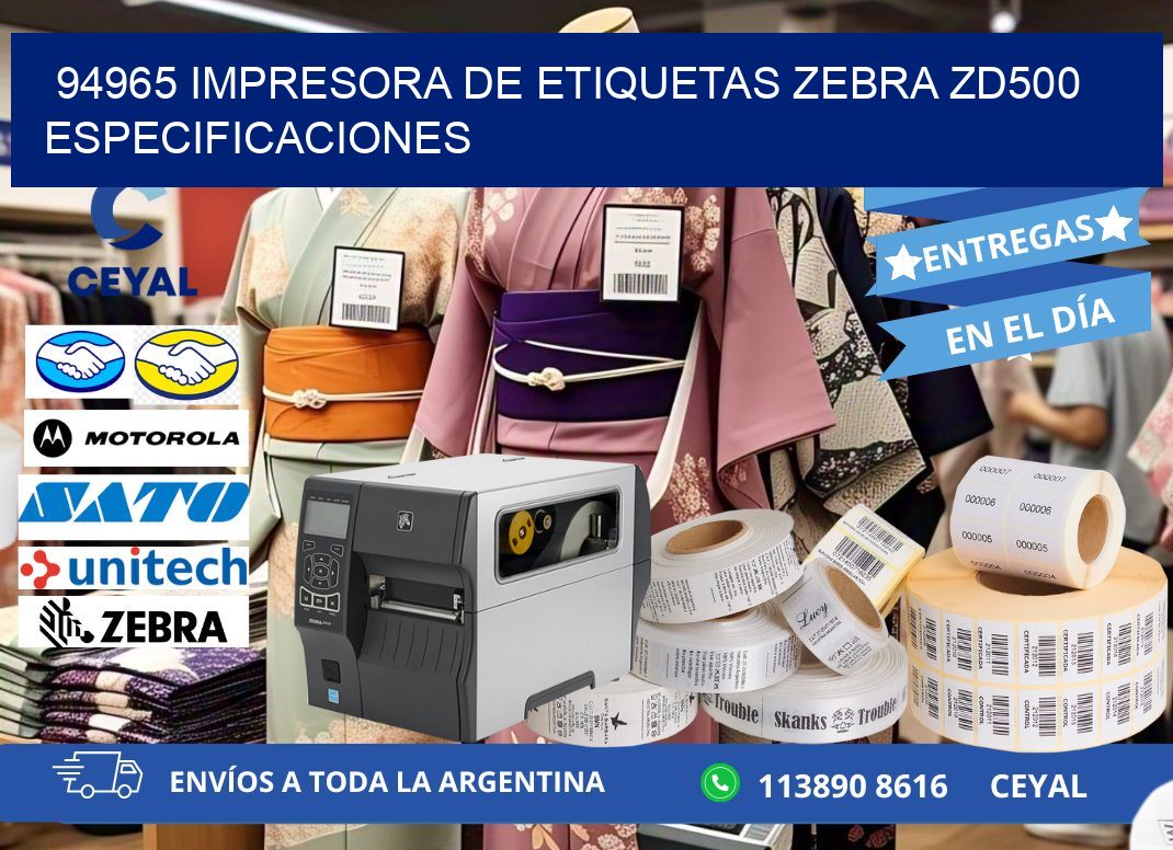 94965 impresora de etiquetas Zebra ZD500 especificaciones