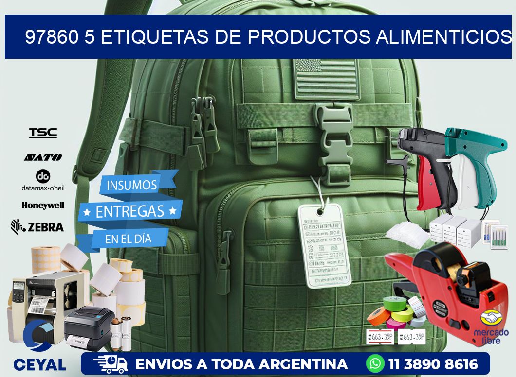 97860 5 etiquetas de productos alimenticios