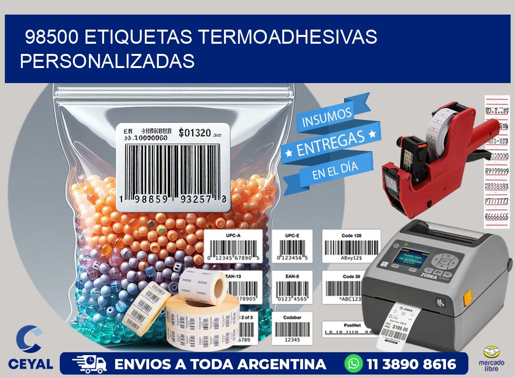 98500 Etiquetas termoadhesivas personalizadas