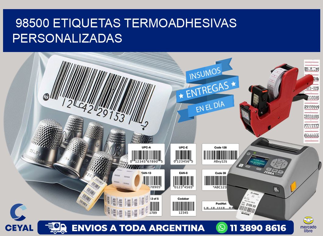 98500 Etiquetas termoadhesivas personalizadas
