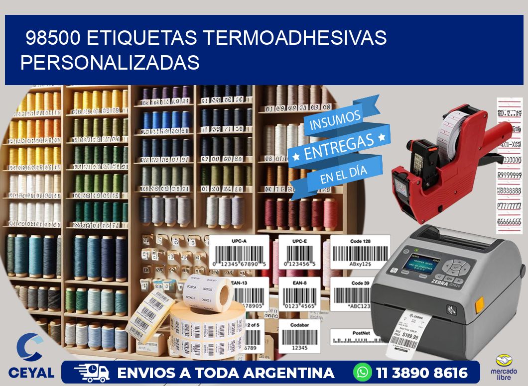 98500 Etiquetas termoadhesivas personalizadas