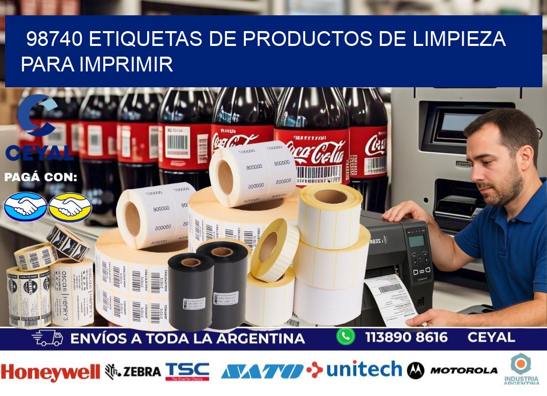 98740 Etiquetas de productos de limpieza para Imprimir