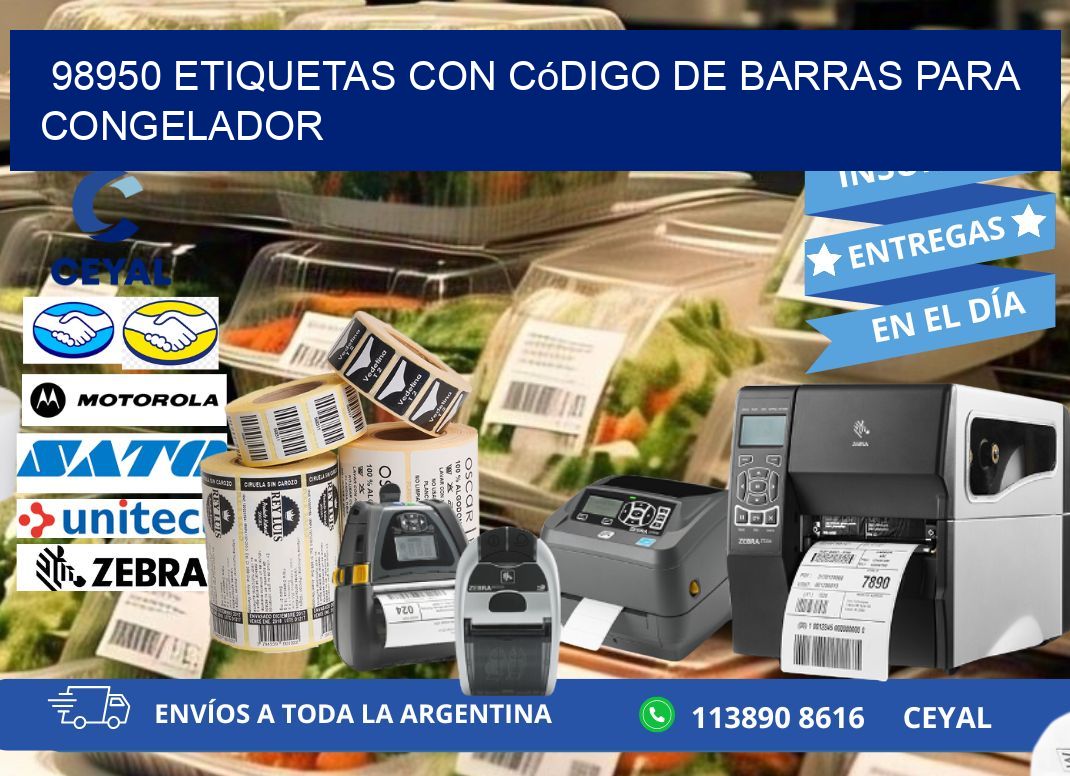 98950 Etiquetas con código de barras para congelador