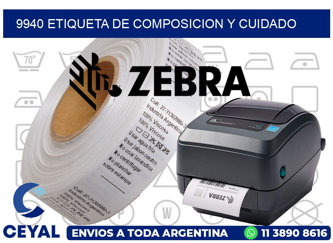 9940 etiqueta de composicion y cuidado