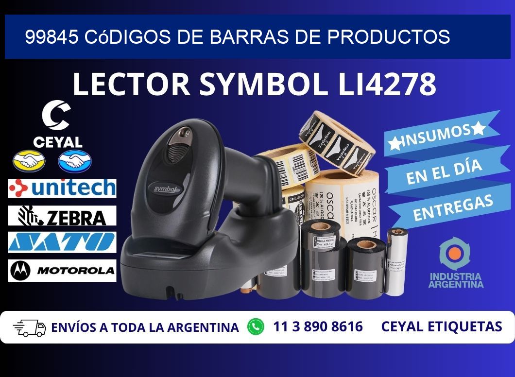 99845 Códigos de barras de productos